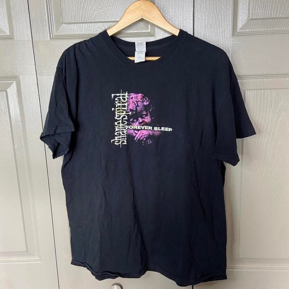 shame spiral band tee grunge metal punk scene size XL